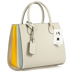 Geanta dama din piele naturala DiAmanti Franca Beige